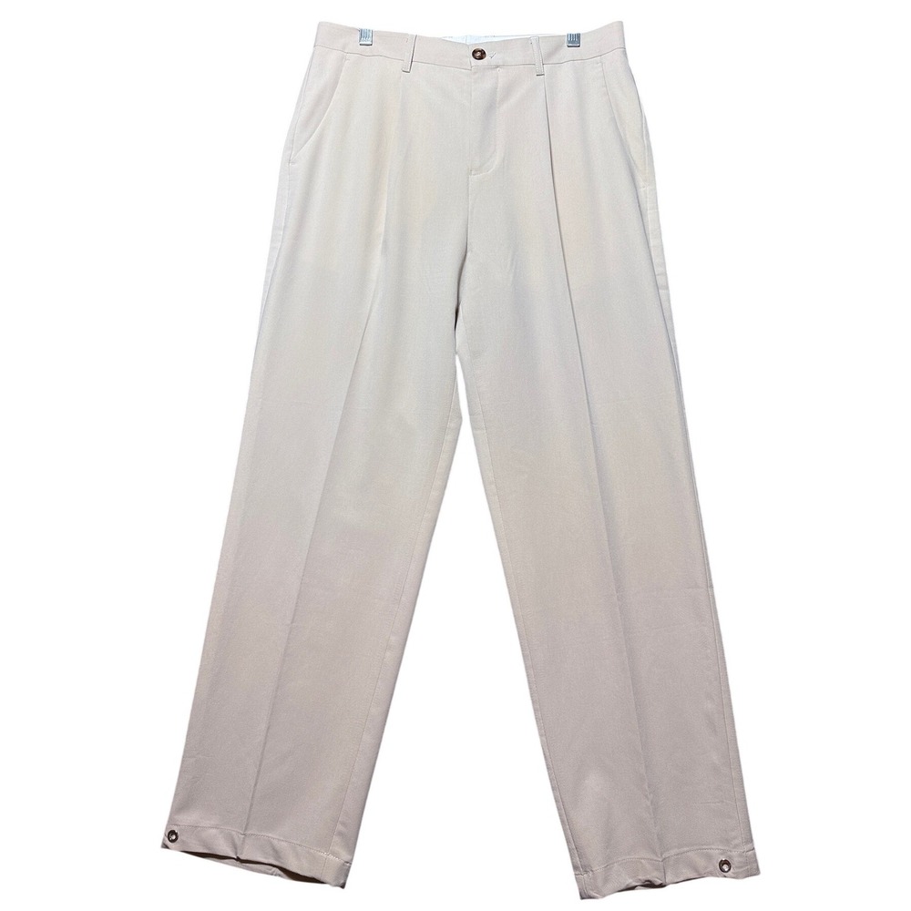 CSO CSO Dress Pants Mens Large Beige Pleated Straight Leg XX9N027